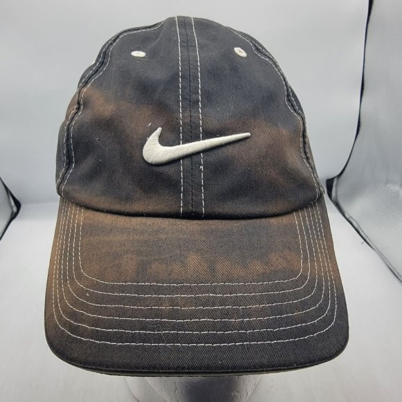 Nike Golf Hat Cap Distressed Black White Embroidered Adult Golfer Golfing main image 9